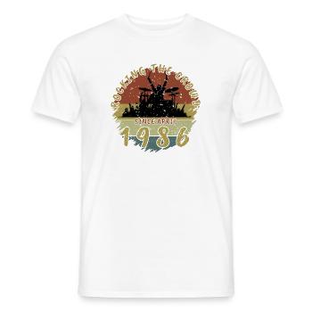 40th Birthday Rocking the crowd DRM 04/1986 - Men's T-Shirt - white - Front - AI Model Male 178 dark (178cm)