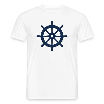 Steering Wheel, Ship, Boating, Sailing, Gift - Men's T-Shirt - white - Front - AI Model Male 178 dark (178cm)