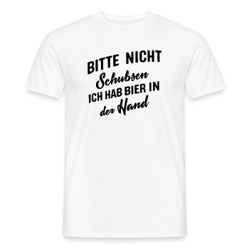 Bitte nicht schubsen ich habe Bier in der Hand - Männer T-Shirt - Weiß - Vorne - AI Model Male 178 dark (178cm)