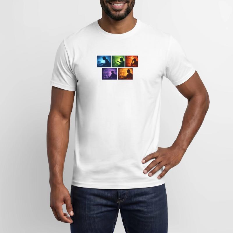 Ombre de code multi-écran T-shirt homme