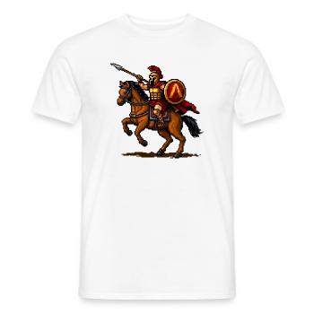 Pixelritter auf Pferd - Männer T-Shirt - Weiß - Vorne - AI Model Male 178 dark (178cm)
