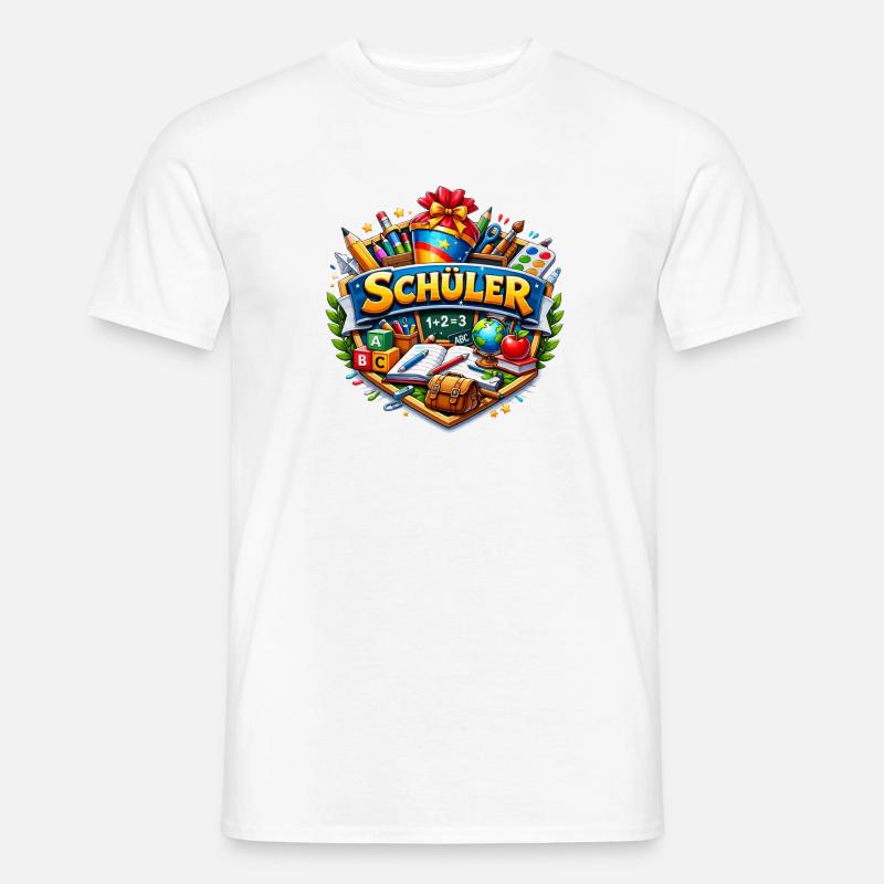 Student Learning World Klistermærkedesign - Mænd T-shirt - hvid