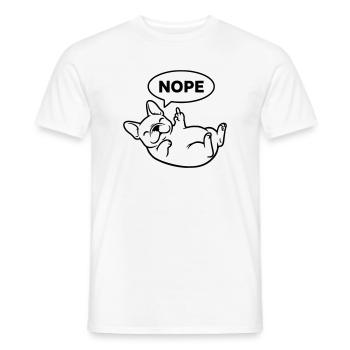Résumé du Frenchie riant Non - T-shirt homme - blanc - Devant - AI Model Male 178 dark (178cm)