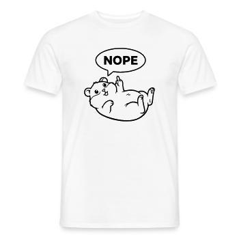 Hamster Middle Finger Nope Lineart - Men's T-Shirt - white - Front - AI Model Male 178 dark (178cm)
