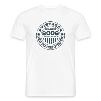 Vintage mars 2006 Édition limitée Circle - T-shirt homme - blanc - Devant - AI Model Male 178 dark (178cm)