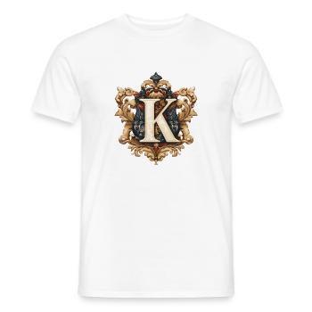 K Buchstabe Name Krone - Männer T-Shirt - Weiß - Vorne - AI Model Male 178 dark (178cm)