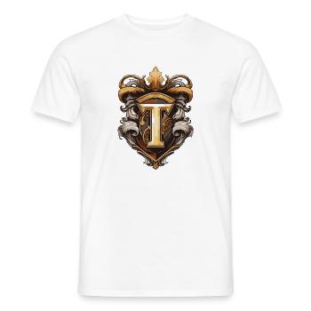 T Buchstabe Name Krone - Männer T-Shirt - Weiß - Vorne - AI Model Male 178 dark (178cm)