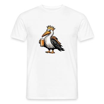 Pelican Bird Beer King - Men's T-Shirt - white - Front - AI Model Male 178 dark (178cm)