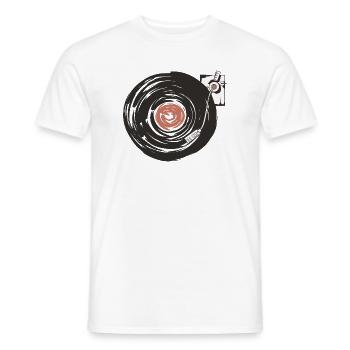 Disques vinyles rétro - T-shirt homme - blanc - Devant - AI Model Male 178 dark (178cm)