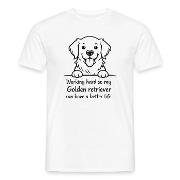 my Golden retriever can have a better life - Men's T-Shirt - white - Front - AI Model Male 178 dark (178cm)