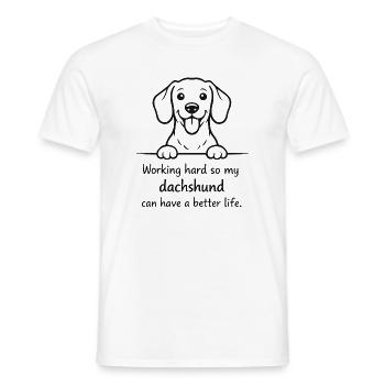 Mon teckel peut avoir une vie meilleure - T-shirt homme - blanc - Devant - AI Model Male 178 dark (178cm)