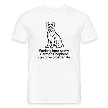 Mein Deutscher Schäferhund kann ein besseres Leben haben - Männer T-Shirt - Weiß - Vorne - AI Model Male 178 dark (178cm)