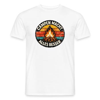 Camping makes everything better - Men's T-Shirt - white - Front - AI Model Male 178 dark (178cm)