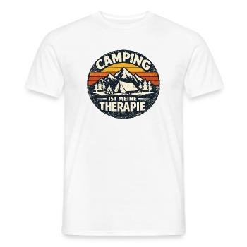 Camping ist meine Therapie - Männer T-Shirt - Weiß - Vorne - AI Model Male 178 dark (178cm)