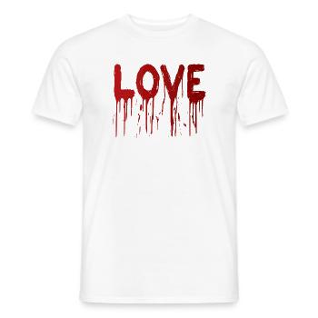 L’amour avec les gouttes d’encre - T-shirt homme - blanc - Devant - AI Model Male 178 dark (178cm)