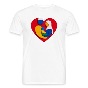 Abstract Muslim Family Heart Hug - Men's T-Shirt - white - Front - AI Model Male 178 dark (178cm)