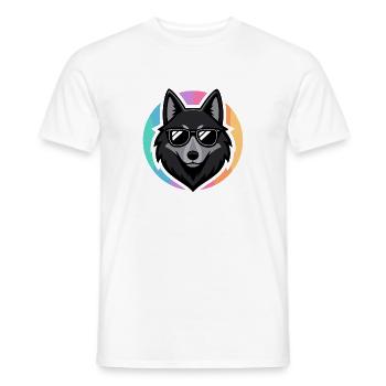 Loup chic lunettes soleil - T-shirt homme - blanc - Devant - AI Model Male 178 dark (178cm)