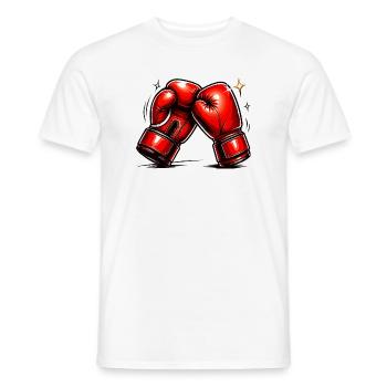 Red Boxing Gloves Power and Dynamics - Men's T-Shirt - white - Front - AI Model Male 178 dark (178cm)