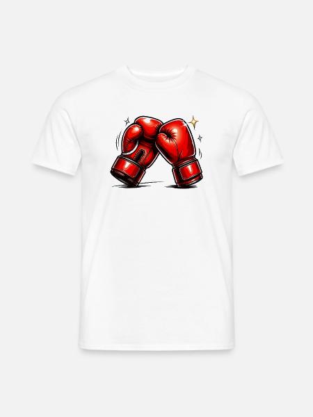 Red Boxing Gloves Power and Dynamics - Men's T-Shirt - white
