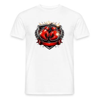 Boxing Glove Crest Design - Men's T-Shirt - white - Front - AI Model Male 178 dark (178cm)