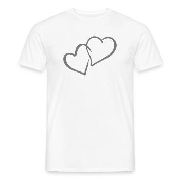 cœurs cœurs cœurs - T-shirt homme - blanc - Devant - AI Model Male 178 dark (178cm)