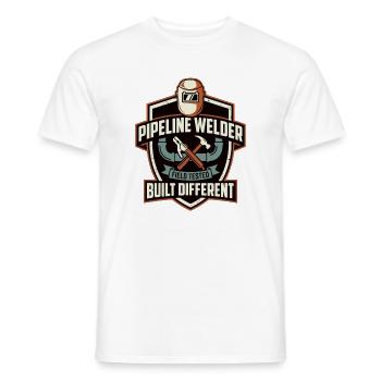Pipeline Welder Motiv Built Different - Men's T-Shirt - white - Front - AI Model Male 178 dark (178cm)