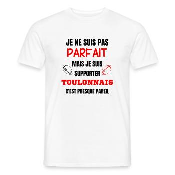 Supporter Rugby Toulon Humour - T-shirt homme - blanc - Devant - AI Model Male 178 dark (178cm)
