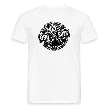 T-shirt barbecue, sweat à capuche, sac, cadeau de tasse - T-shirt homme - blanc - Devant - AI Model Male 178 dark (178cm)