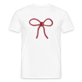 Watercolor Ribbon Bow - Men's T-Shirt - white - Front - AI Model Male 178 dark (178cm)