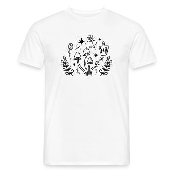 Witchy Mushroom Botanical Cottagecore Design - Men's T-Shirt - white - Front - AI Model Male 178 dark (178cm)