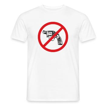 Weapon Ban Peace Sign - Illustration - Men's T-Shirt - white - Front - AI Model Male 178 dark (178cm)