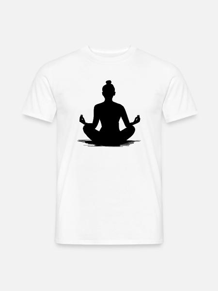Yoga Meditation Silhouette - Illustration - Men's T-Shirt - white