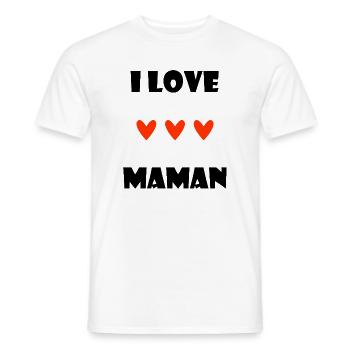 ICH LIEBE MAMA. MAMA. MUTTERTAG. HERZ. PARTY. - Männer T-Shirt - Weiß - Vorne - AI Model Male 178 dark (178cm)