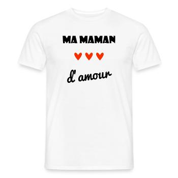 MOM. MOTHER'S DAY. HEART. FEAST. HAPPY BIRTHDAY - Men's T-Shirt - white - Front - AI Model Male 178 dark (178cm)