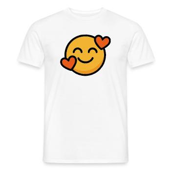 Sourire avec des cœurs aimants - T-shirt homme - blanc - Devant - AI Model Male 178 dark (178cm)