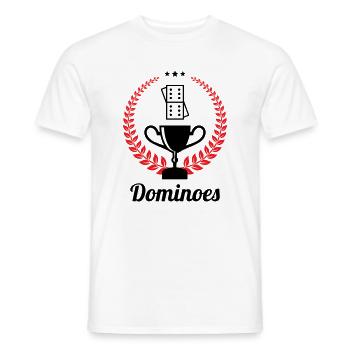 Champion de Domino : Le Trophée du Vainqueur - T-shirt homme - blanc - Devant - AI Model Male 178 dark (178cm)