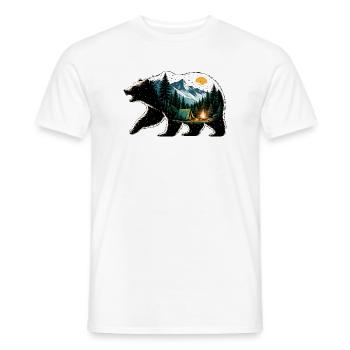 Bären-Abenteuer: Bergcamping - Männer T-Shirt - Weiß - Vorne - AI Model Male 178 dark (178cm)