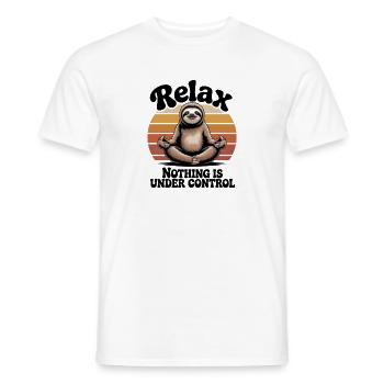 Relax Nothing Is Under Control Vintage Sloth - Men's T-Shirt - white - Front - AI Model Male 178 dark (178cm)