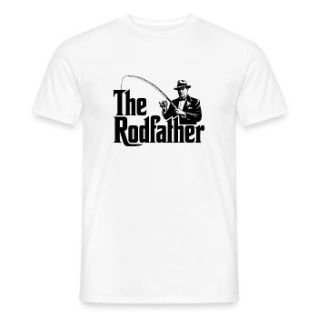 The Rodfather Funny Fishing Parody - Men's T-Shirt - white - Front - AI Model Male 178 dark (178cm)