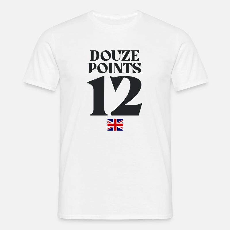 Douze Points Eurovision - Maglietta da uomo - bianco