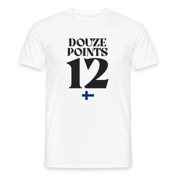Douze Points 12 Finland Flag eurovision - Men's T-Shirt - white - Front - AI Model Male 178 dark (178cm)