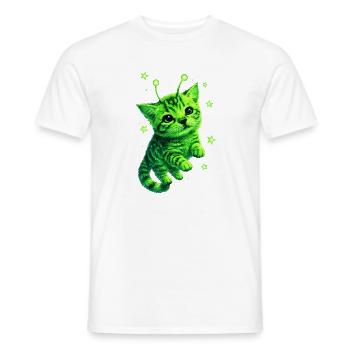 Alien Cat - Männer T-Shirt - Weiß - Vorne - AI Model Male 178 dark (178cm)