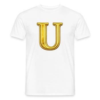Monogramme Golden U - T-shirt homme - blanc - Devant - AI Model Male 178 dark (178cm)