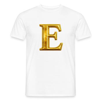 Goldenes E Monogramm-Design - Männer T-Shirt - Weiß - Vorne - AI Model Male 178 dark (178cm)