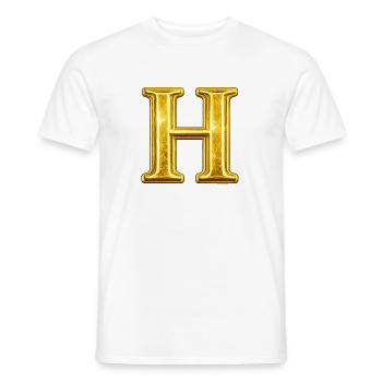 Golden H Monogram - Men's T-Shirt - white - Front - AI Model Male 178 dark (178cm)
