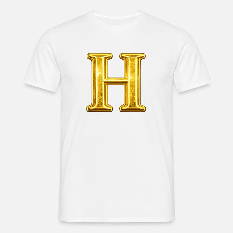 Monogramma della H d'Oro - Maglietta da uomo - bianco