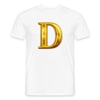 Gold D Monogram - Men's T-Shirt - white - Front - AI Model Male 178 dark (178cm)