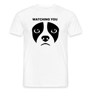 Dog View te regardant dire - T-shirt homme - blanc - Devant - AI Model Male 178 dark (178cm)