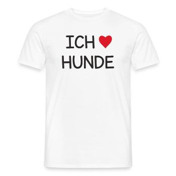Ich ❤️ Hunde – Süßes Hundeliebe Textdesign - Männer T-Shirt - Weiß - Vorne - AI Model Male 178 dark (178cm)
