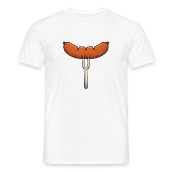 Bratwurst Grill Outfit Grill Fans Sausage Lovers - Men's T-Shirt - white - Front - AI Model Male 178 dark (178cm)